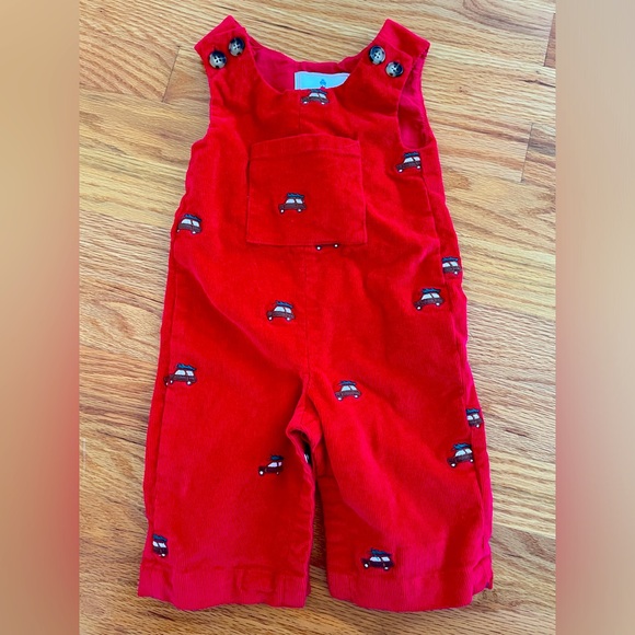 Classic Prep 3-6M Baby Corduroy Christmas Overalls - Picture 1 of 2
